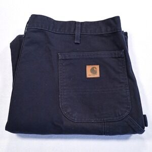 CARHARTT Men's 42x30‎ Black Original Dungaree Fit Utility Work Carpenter Pants